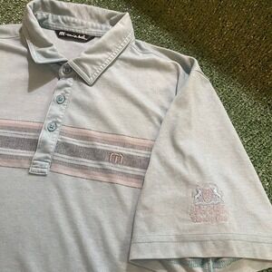 Travis Mathew Mens Performance Golf Shirt Blue Size XL